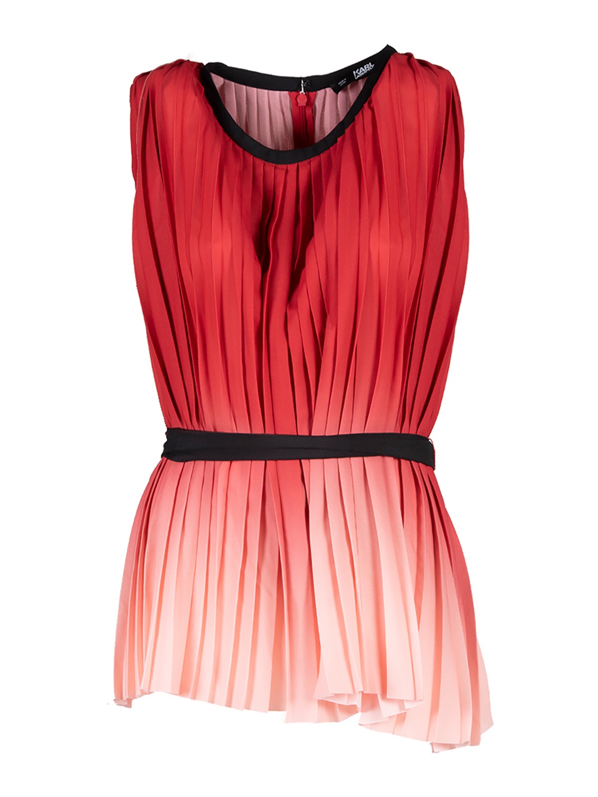 Karl Lagerfeld Pleated Gradient Blouse In Red