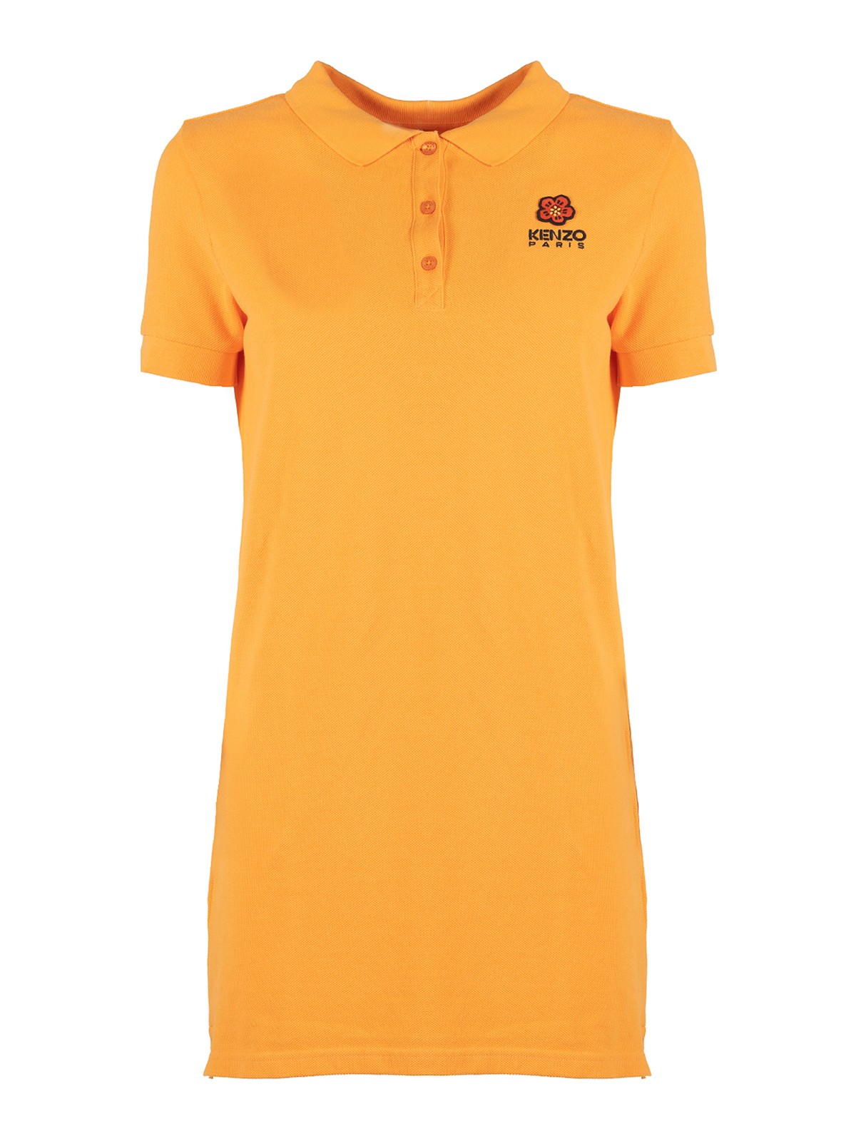 Shop Kenzo Crest Logo Polo Dress In Orange