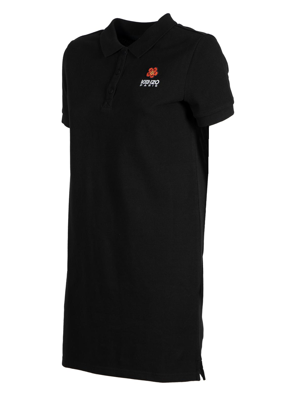 Shop Kenzo Crest Logo Polo Dress In Black