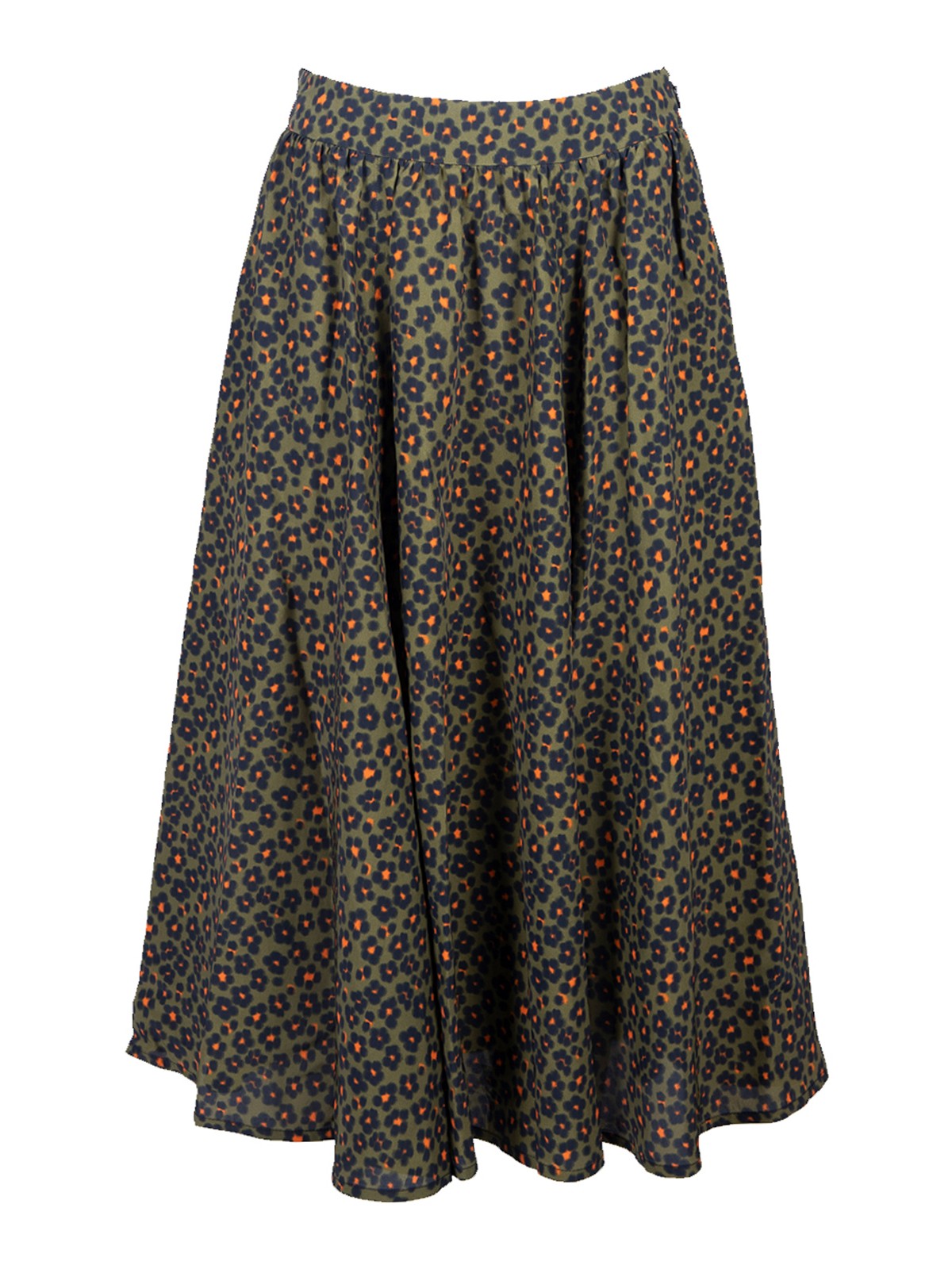 Shop Kenzo Printed Midi Skirt In Dark Green