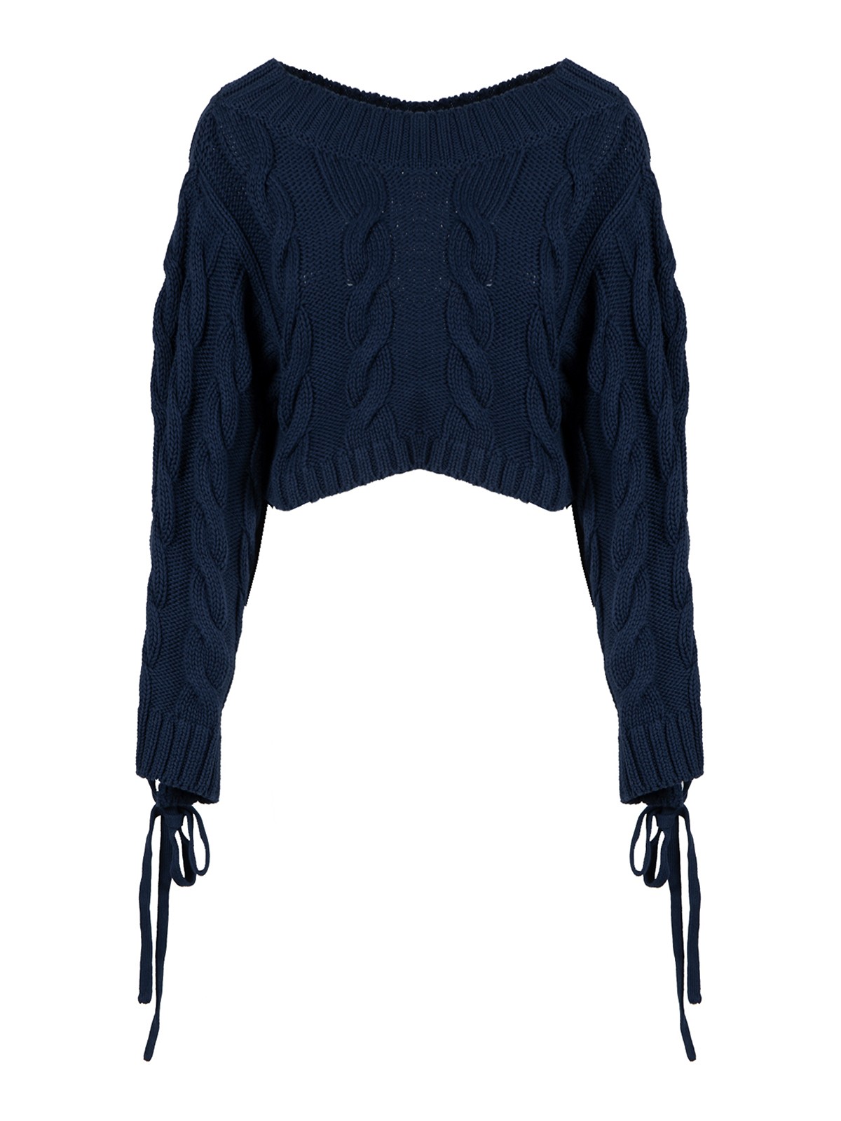 Kenzo Cable Lace Up Jumper In Azul