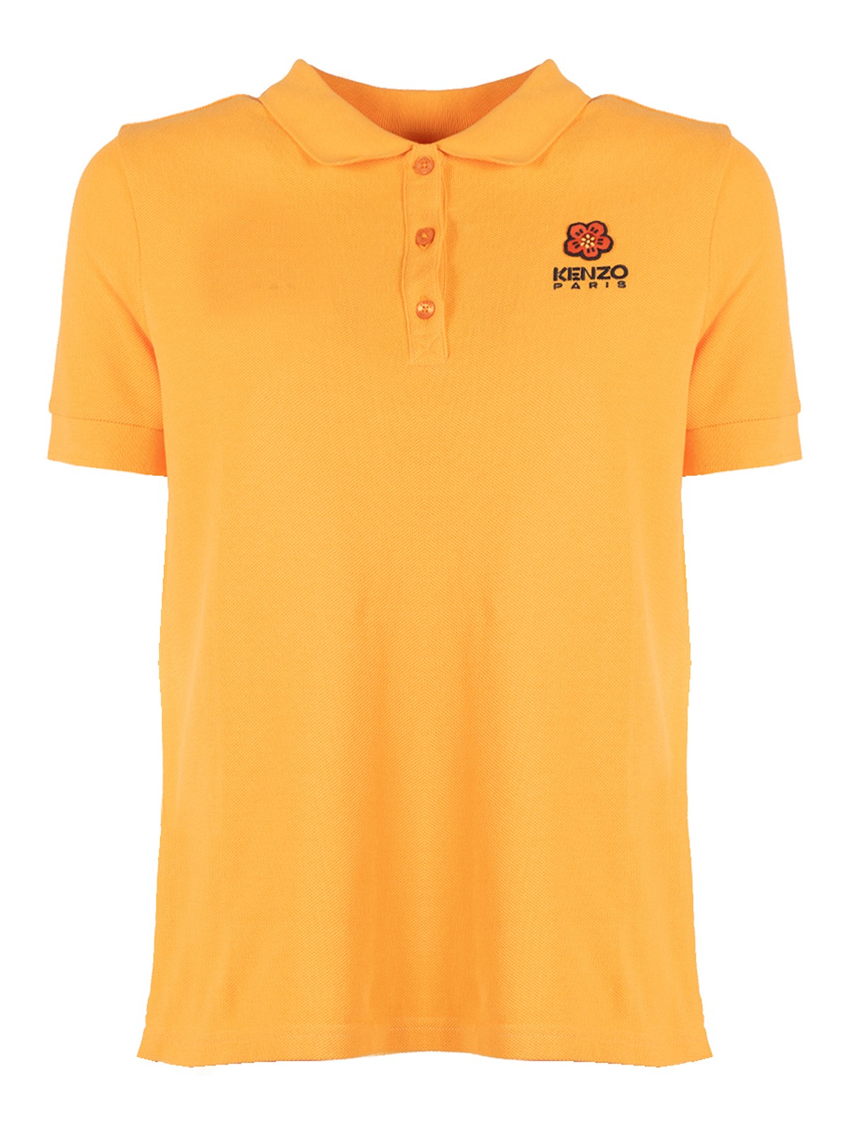 Kenzo Polo Logo Crest In Orange