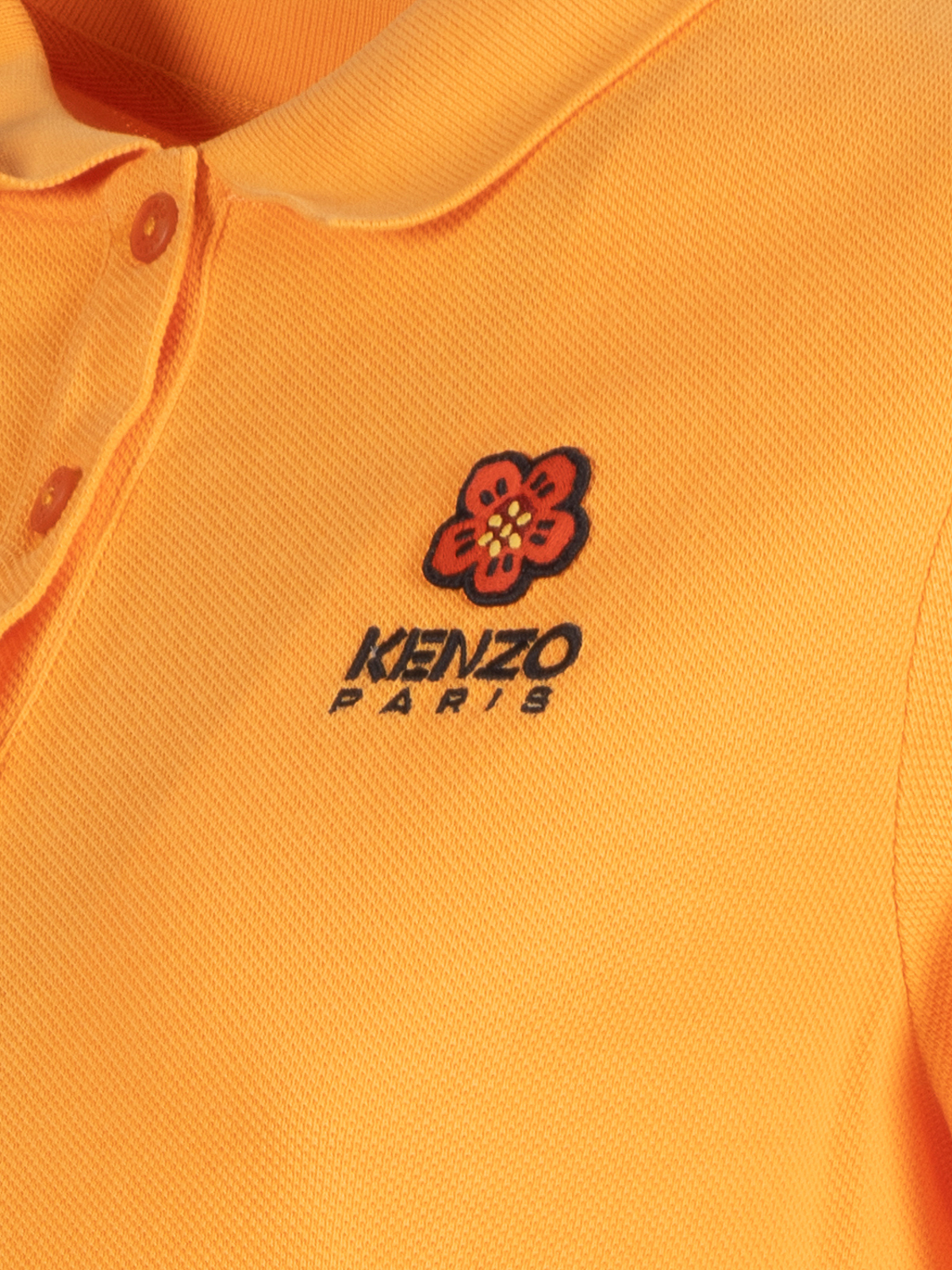 Shop Kenzo Polo Logo Crest In Orange