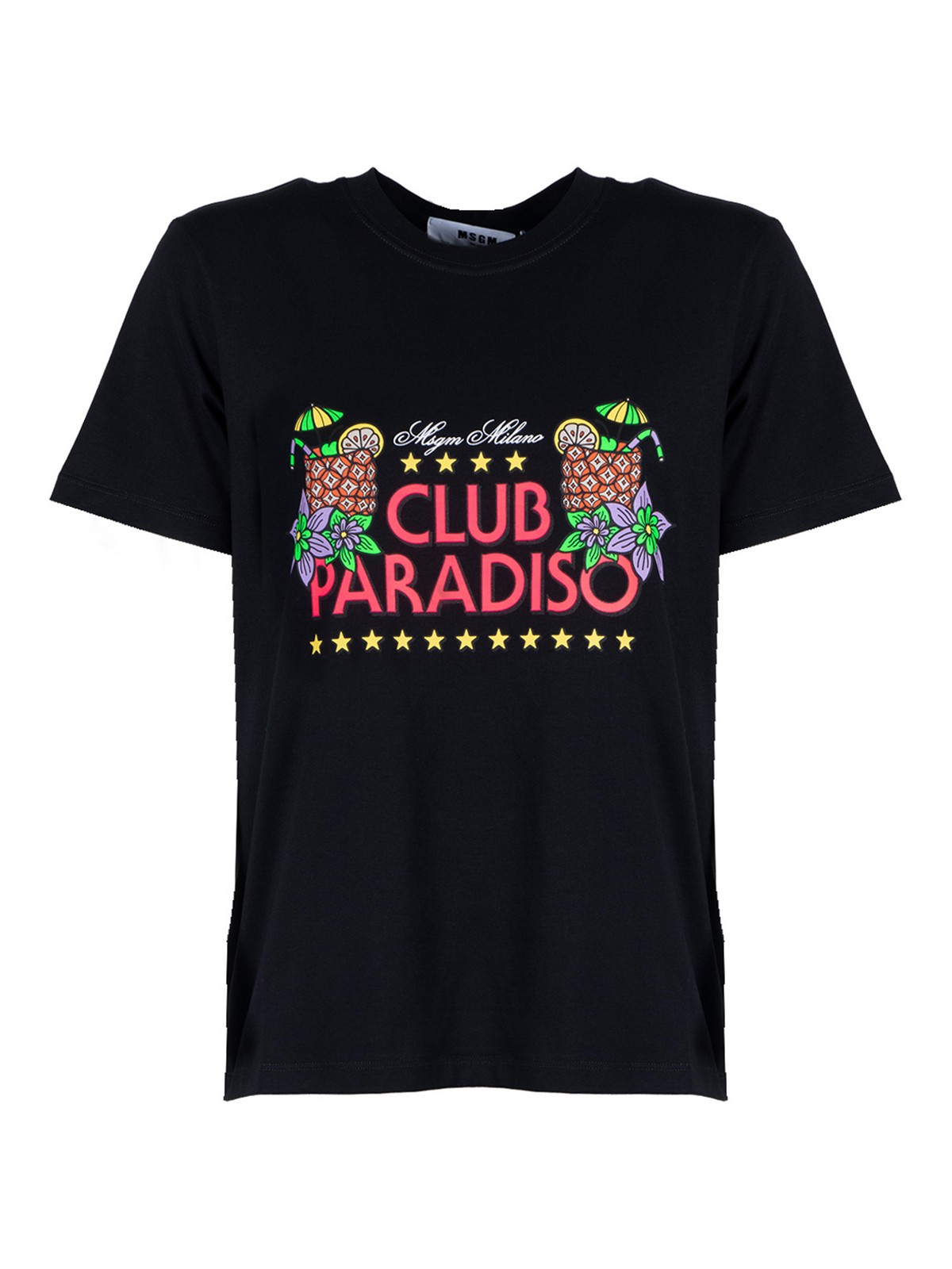 Shop Msgm Paradise Club Tshirt In Black