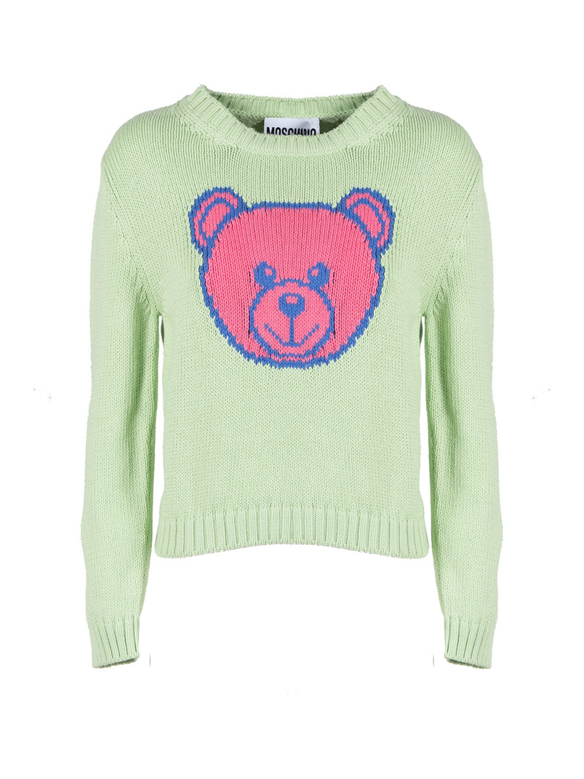 Moschino Bear Cotton Sweater In Green