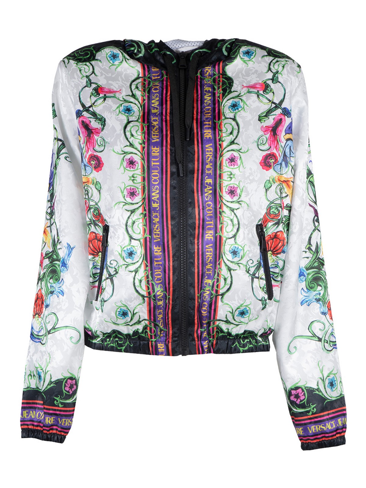 ブルゾン Versace Jeans Couture Outline Baroque Windbreaker Outline Barocco Reversible Jacket | VERSACE US