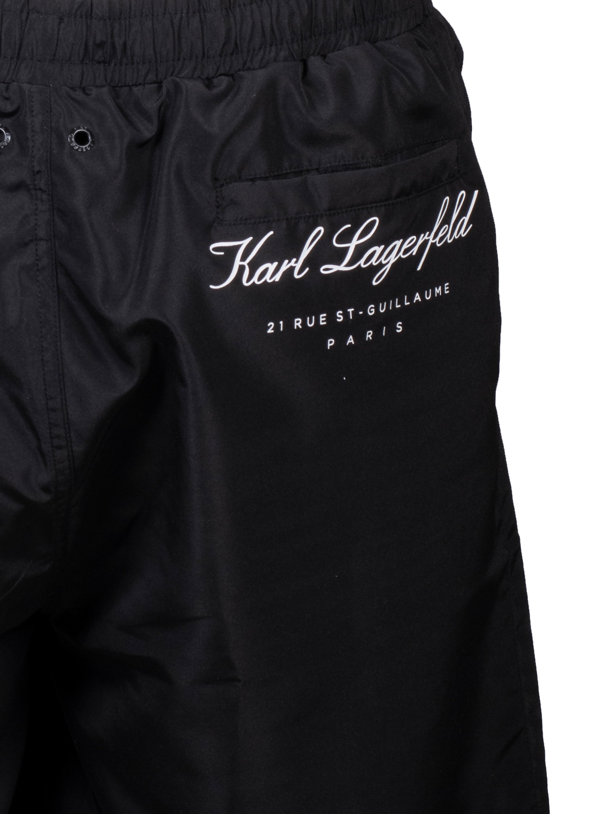 Shop Karl Lagerfeld Hotel Karl Long Board Shorts In Black