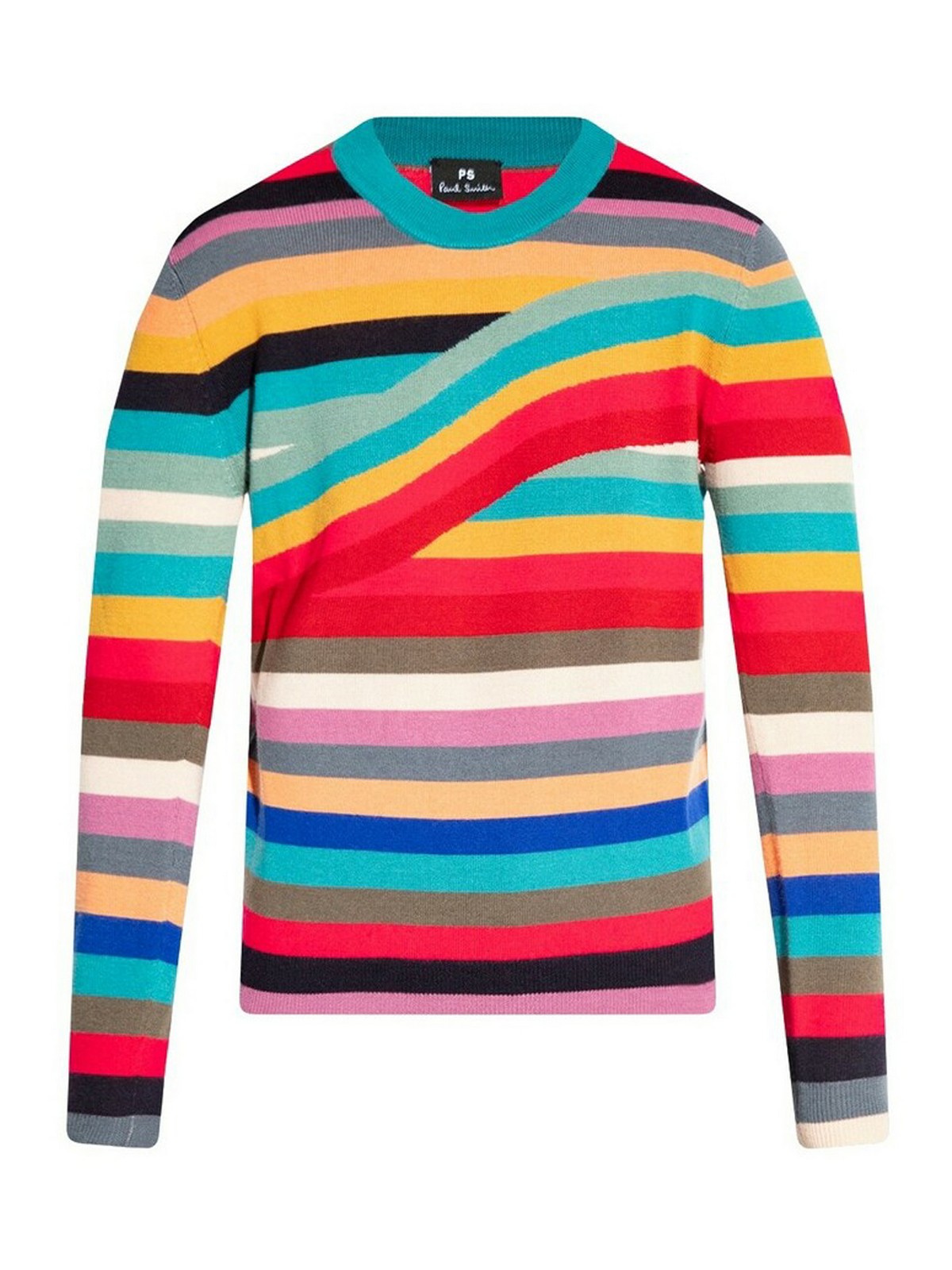 Ps By Paul Smith Swirl  Stripe Sweater In Multicolour