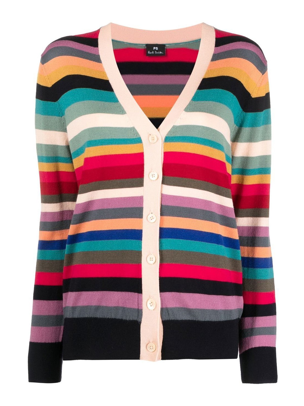 Shop Ps By Paul Smith Swirl Stripe Cardigan In Multicolour