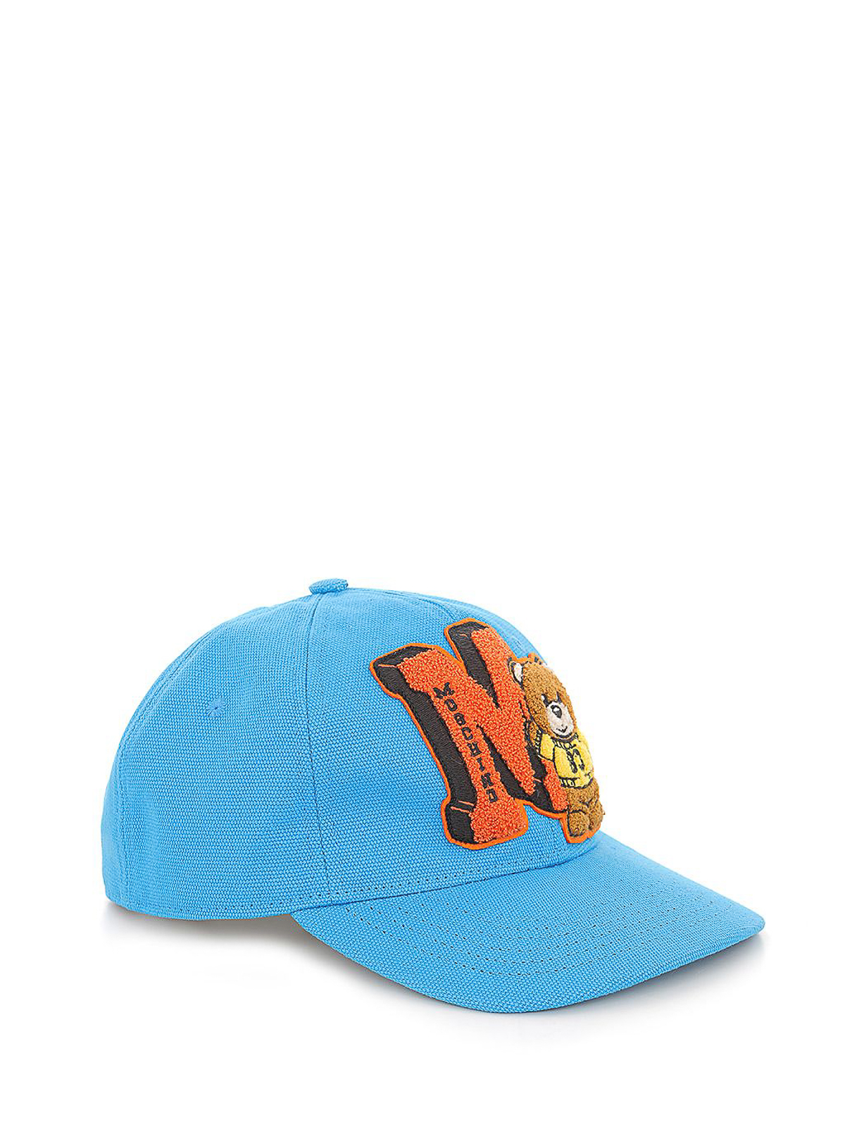 Shop Moschino College Bear Cap In Azul Claro