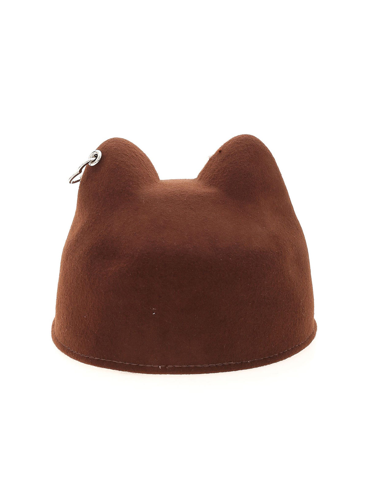 Shop Vivetta Cat Ears Piercing Hat In Brown