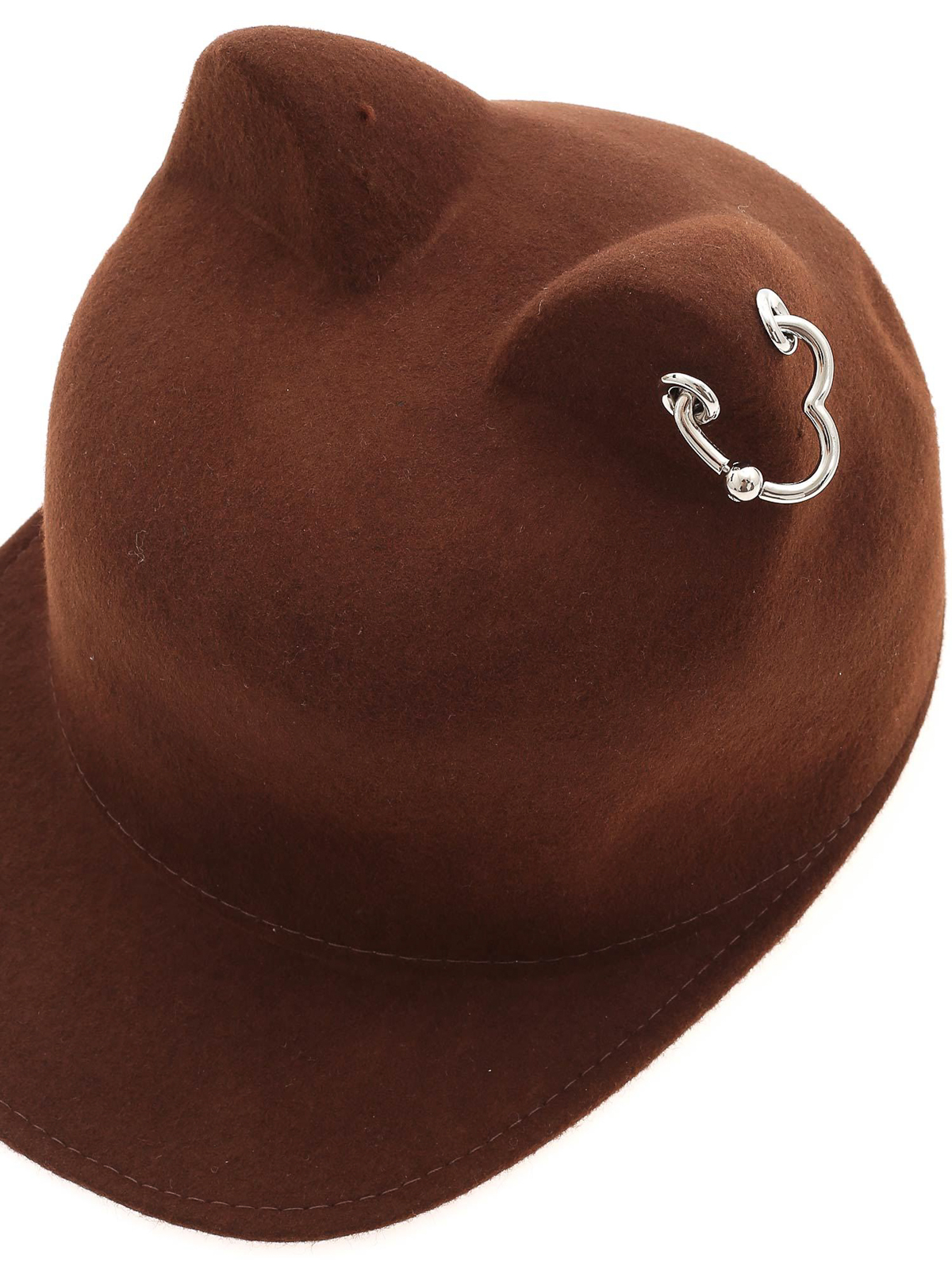Shop Vivetta Cat Ears Piercing Hat In Brown