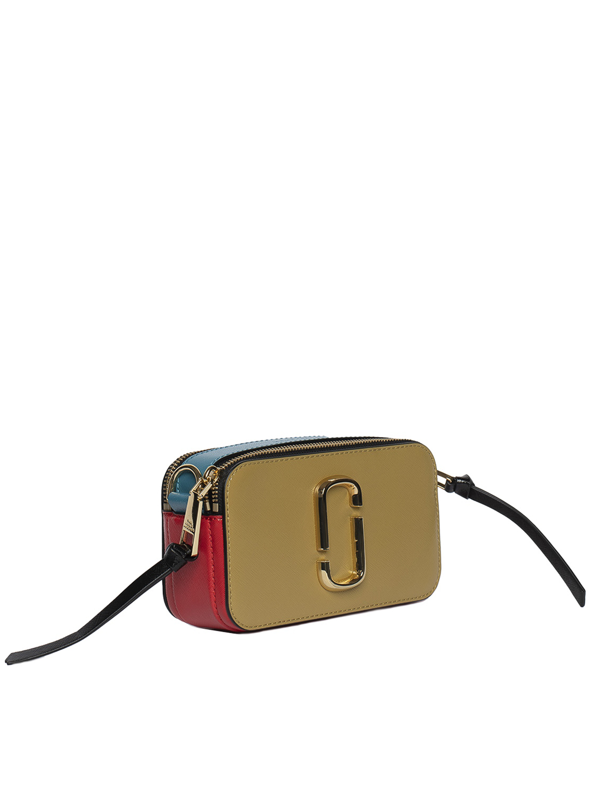 Marc Jacobs Ecru & Olive The Snapshot Leather Crossbody Bag