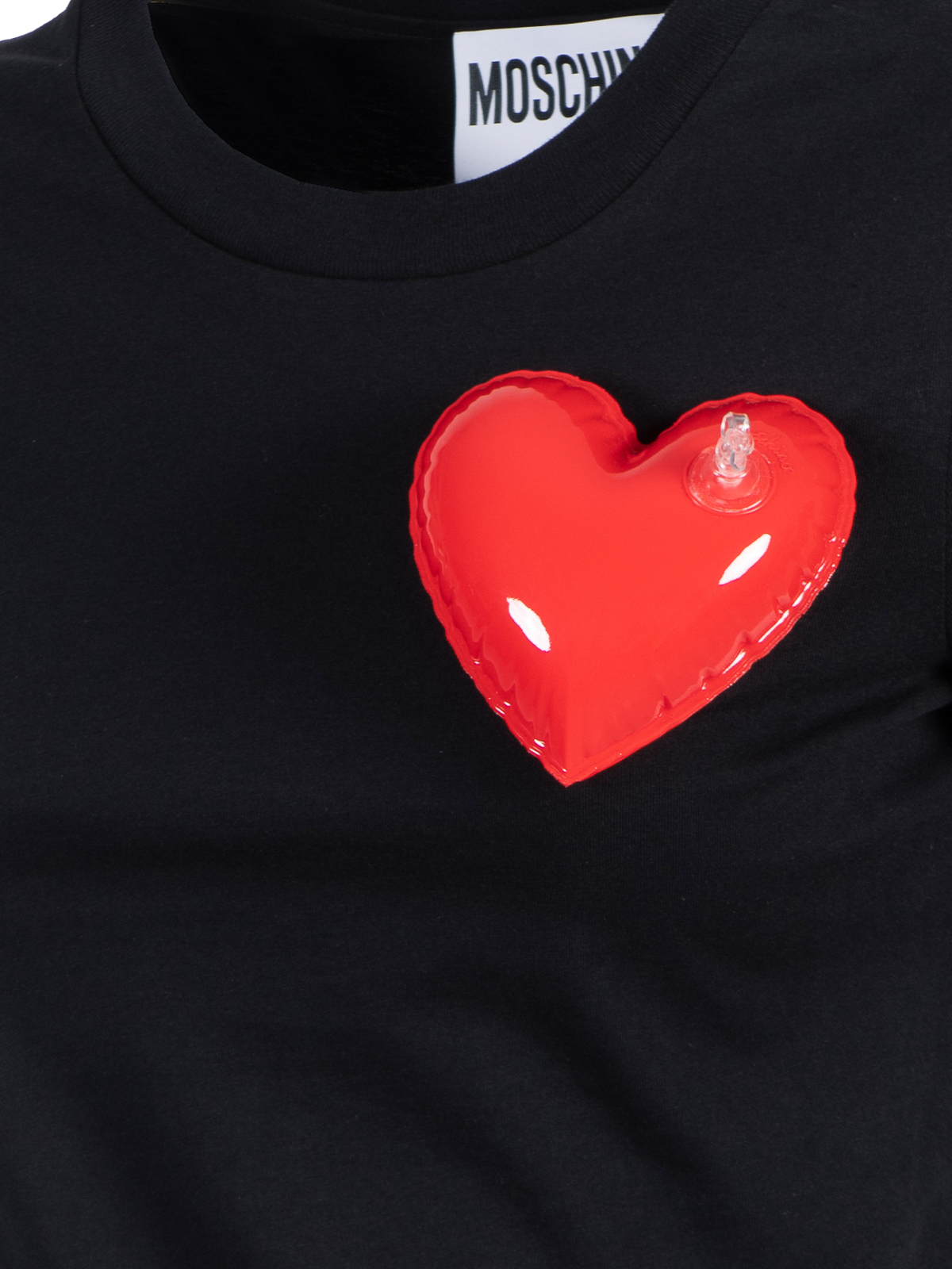 Shop Moschino Inflatable Heart Tshirt In Black