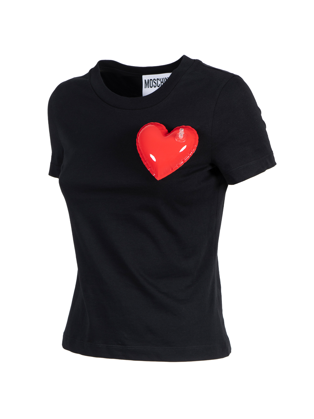 Shop Moschino Inflatable Heart Tshirt In Black