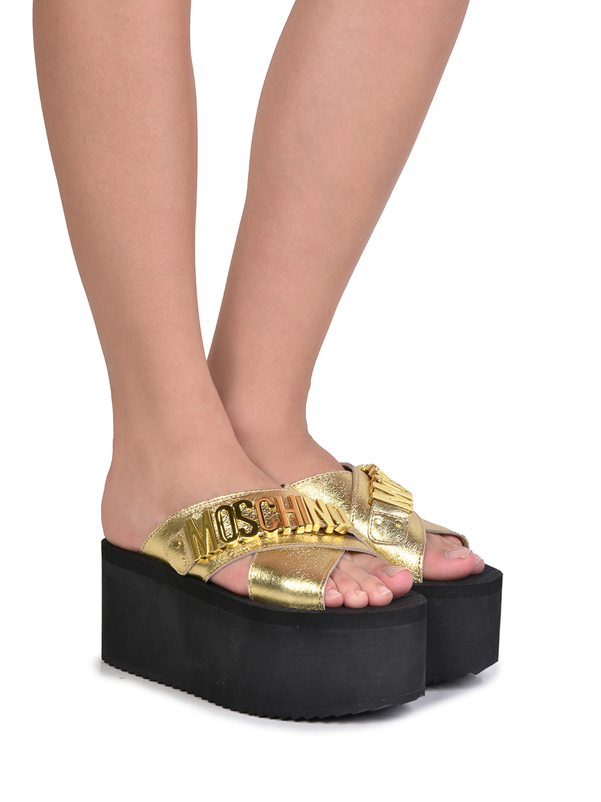 Moschino Metallic letters plateau sandal | MA28118I0GMC5901901