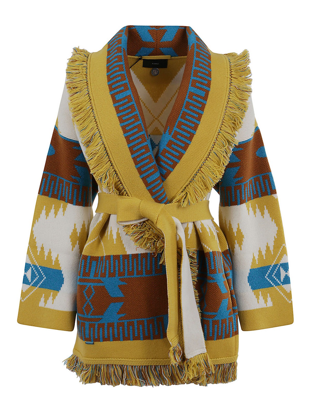 Alanui Cashmere Jacquard Icon Cardigan In Multicolour