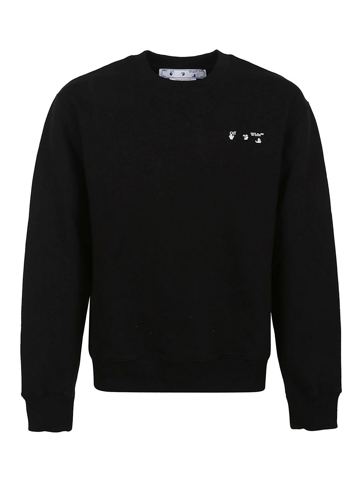 Off-White Ow logo slim crewneck Black OMBA057C99FLE0121001