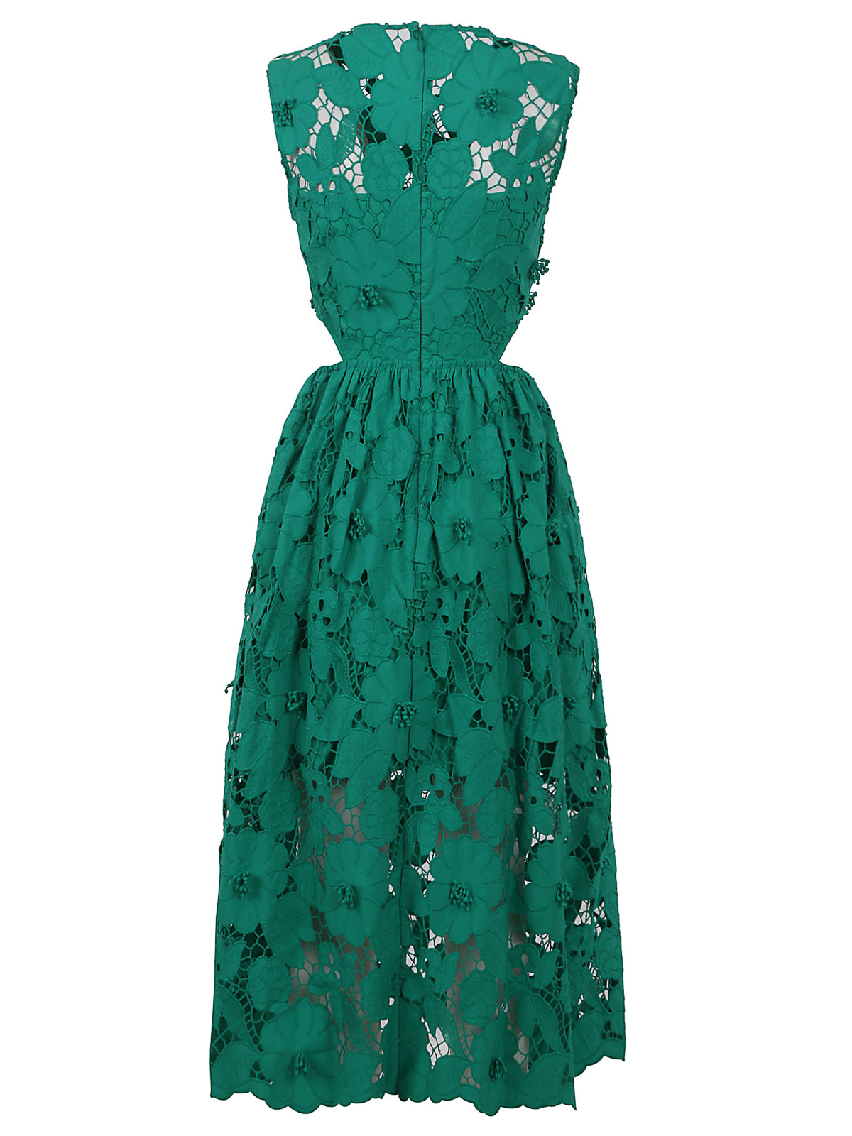 slim fit dress slacks Self Portrait Green Chiffon Lace Pleated Detailed Long Sleeve Mini Dre –  Mine & Yours main image 1