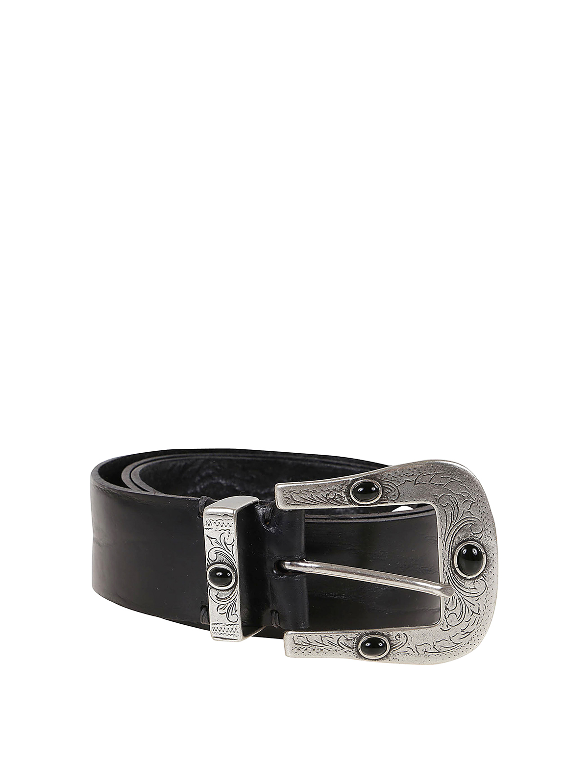 P.a.r.o.s.h Engraved Leather Belt In Black