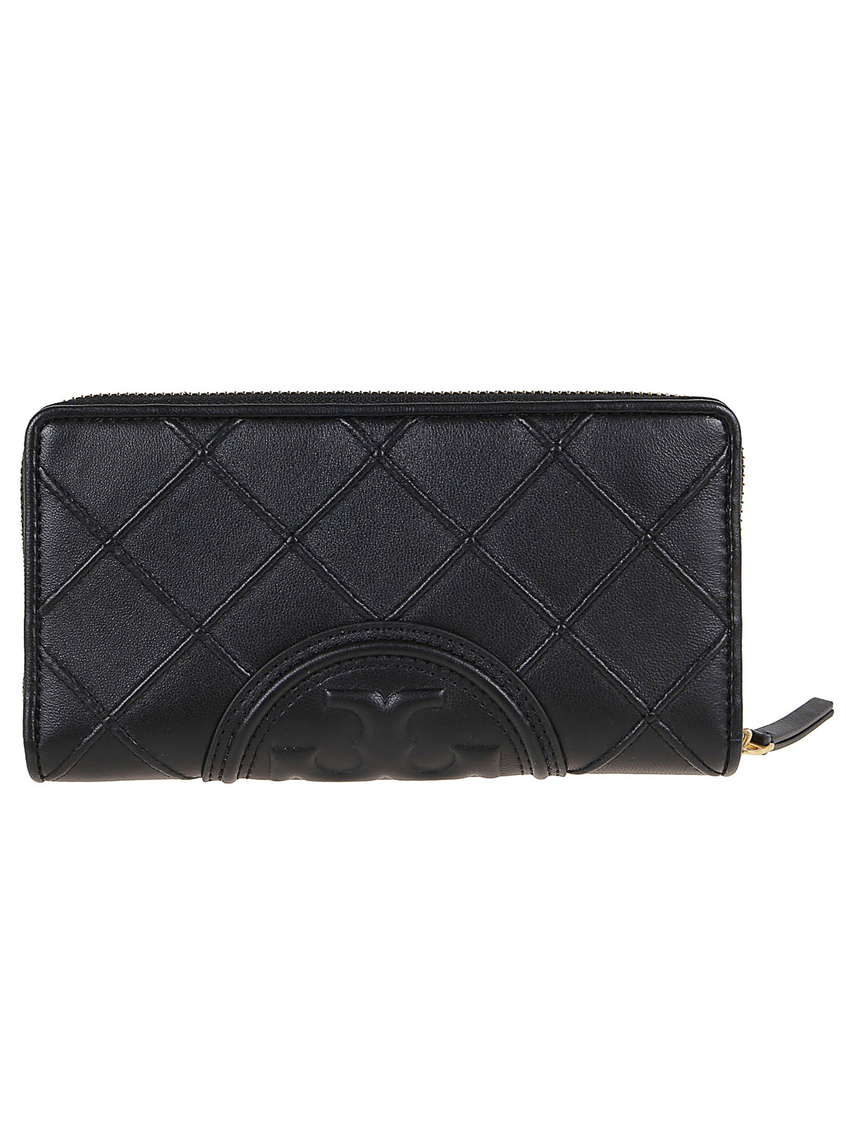 Shop Tory Burch Fleming Soft Zip Continental Wallet In Negro