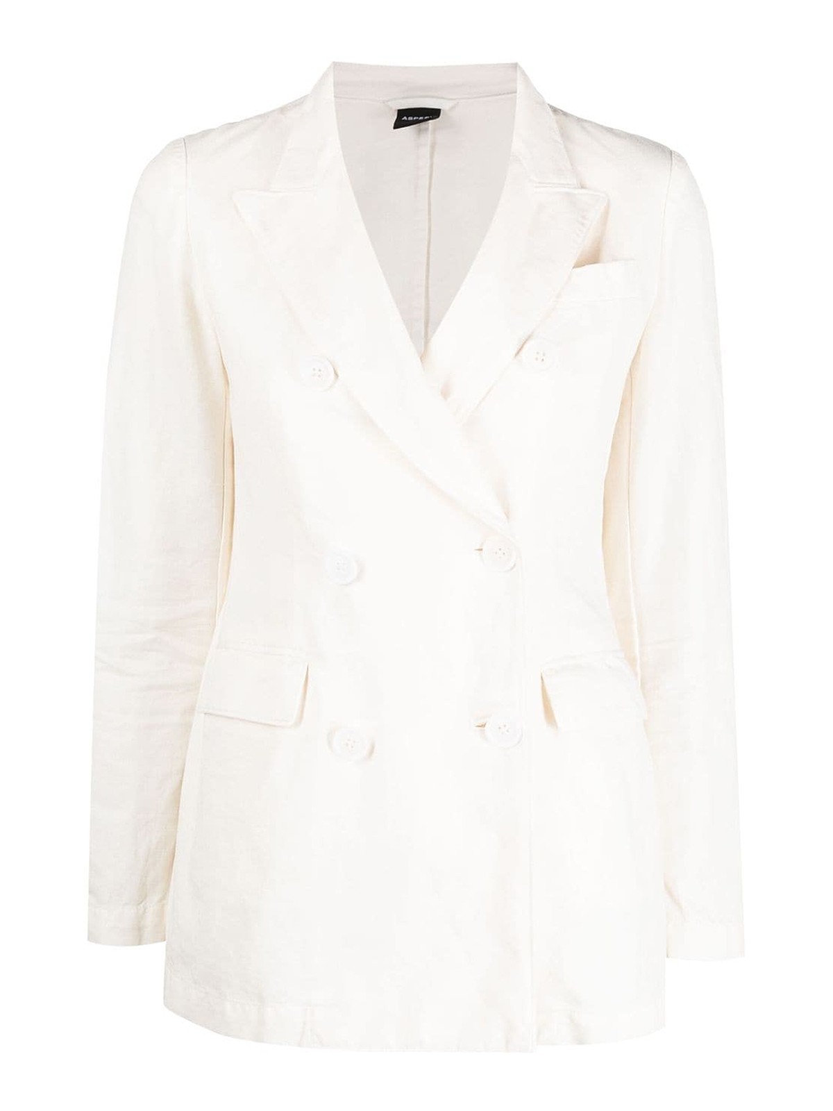 Aspesi Double-breasted Two-piece Suit In White