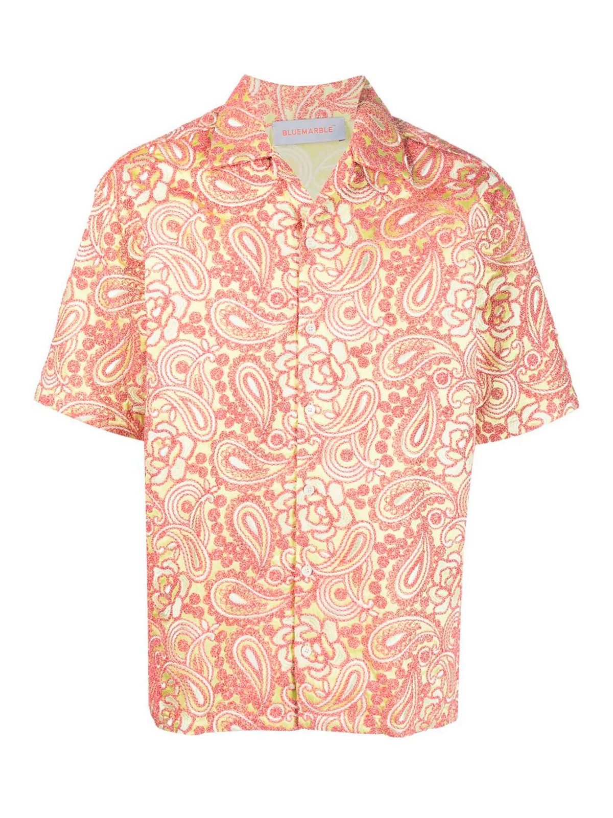 Shop Bluemarble All Over Embroidered Short Sleeve Shirt In Rojo