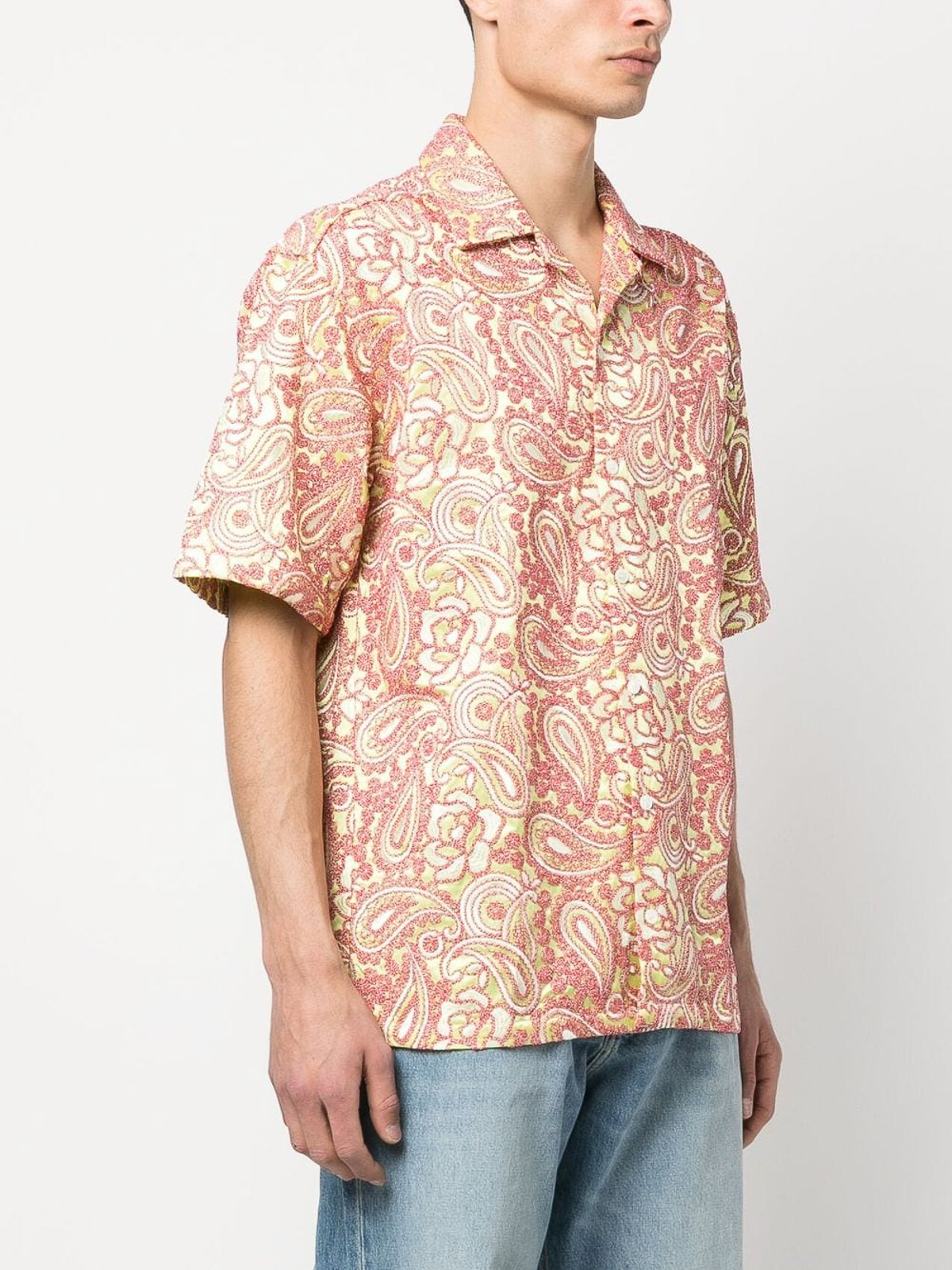 Shop Bluemarble All Over Embroidered Short Sleeve Shirt In Rojo