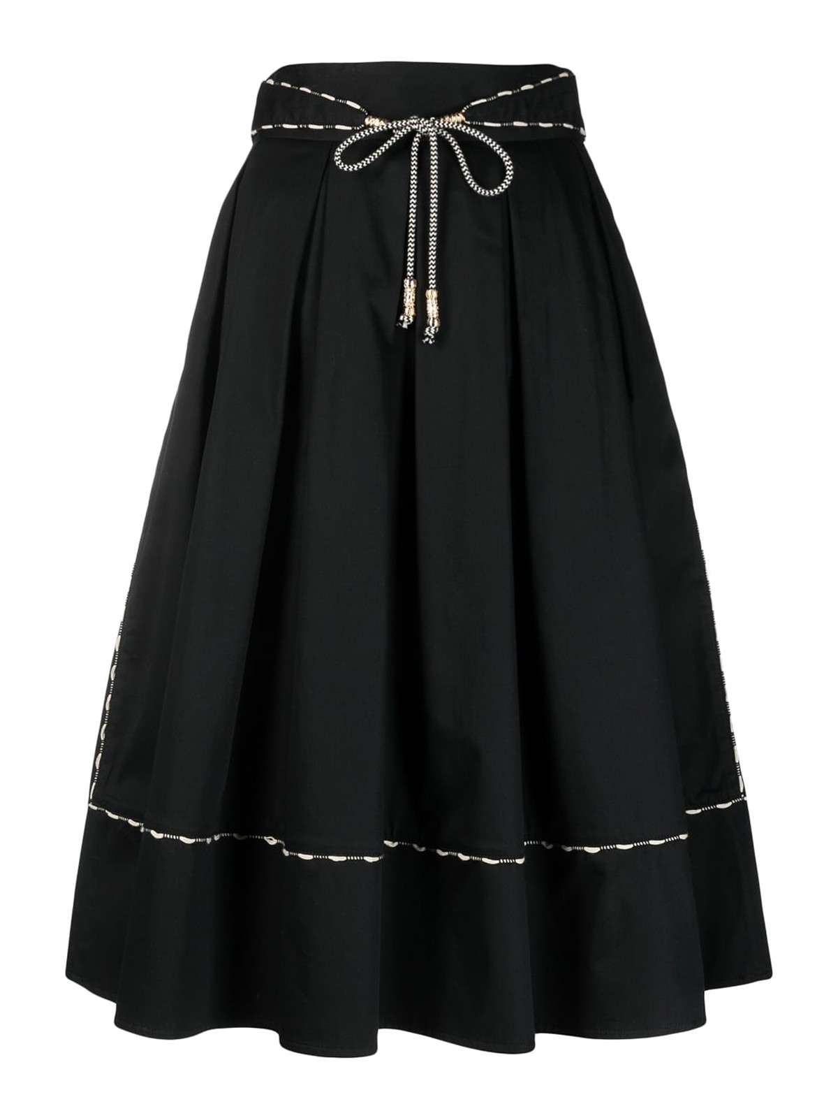 スカート ELISABETTA FRANCHI MIDI SKIRT Elisabetta Franchi Lace Midi Skirt In Black - Black