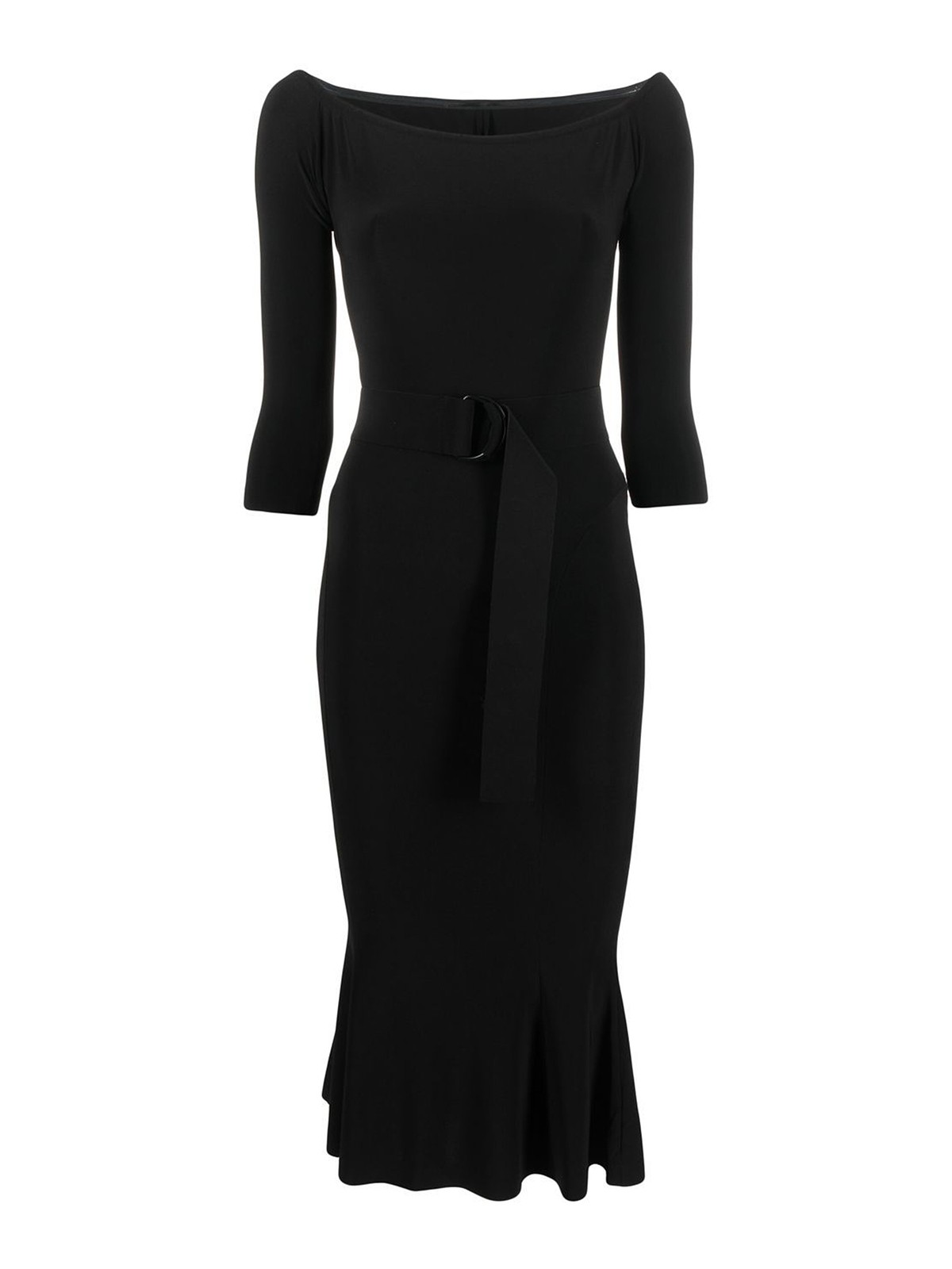 Norma Kamali Off shoulder fishtail midi dress|KK2293PL071001