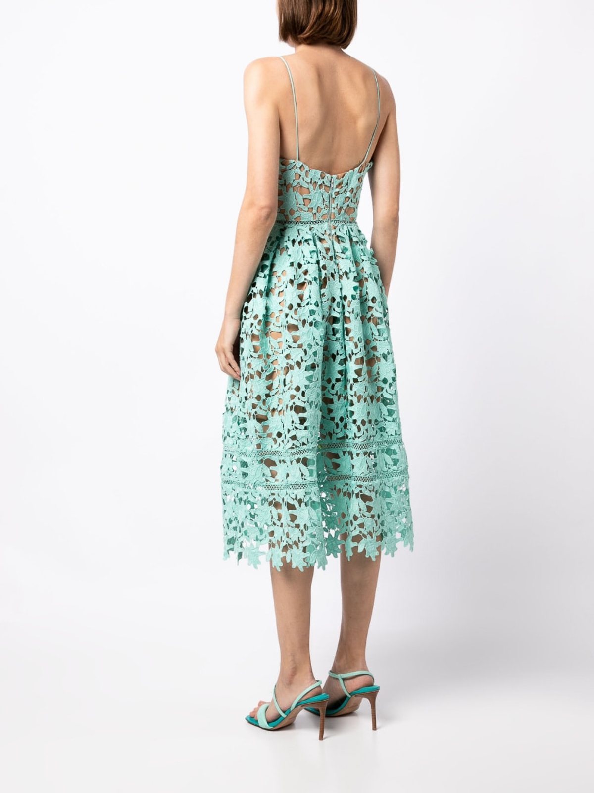 Self Portrait `azaelea` lace midi dress - Blue - Women|171MBLBLUE