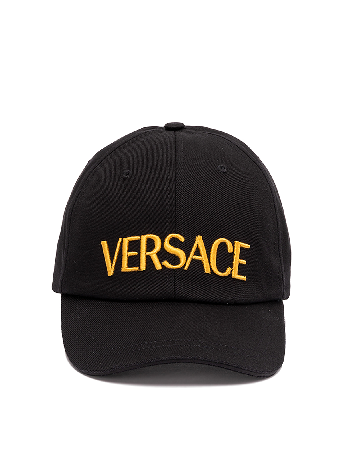 Shop Versace `` Embroidered Baseball Cap In Black