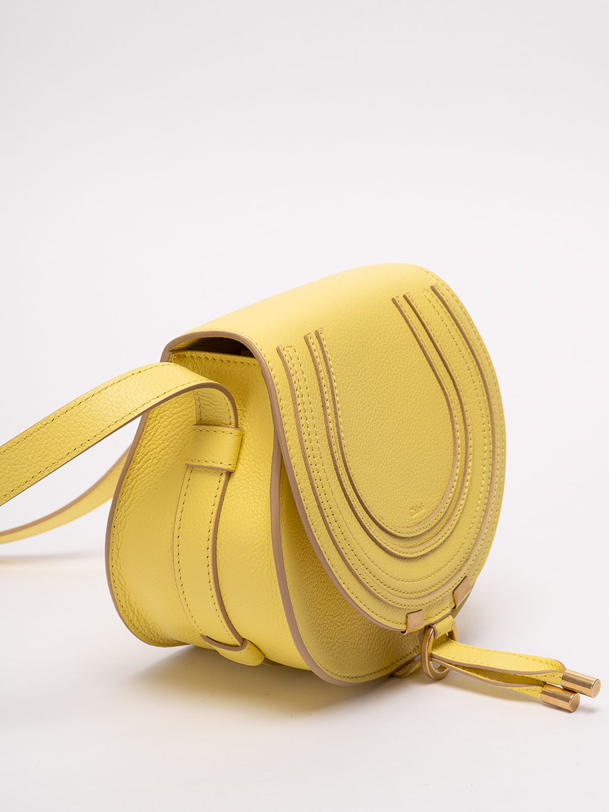Chloe' `marcie` small saddle bag - Yellow | CHC22AS680I31703