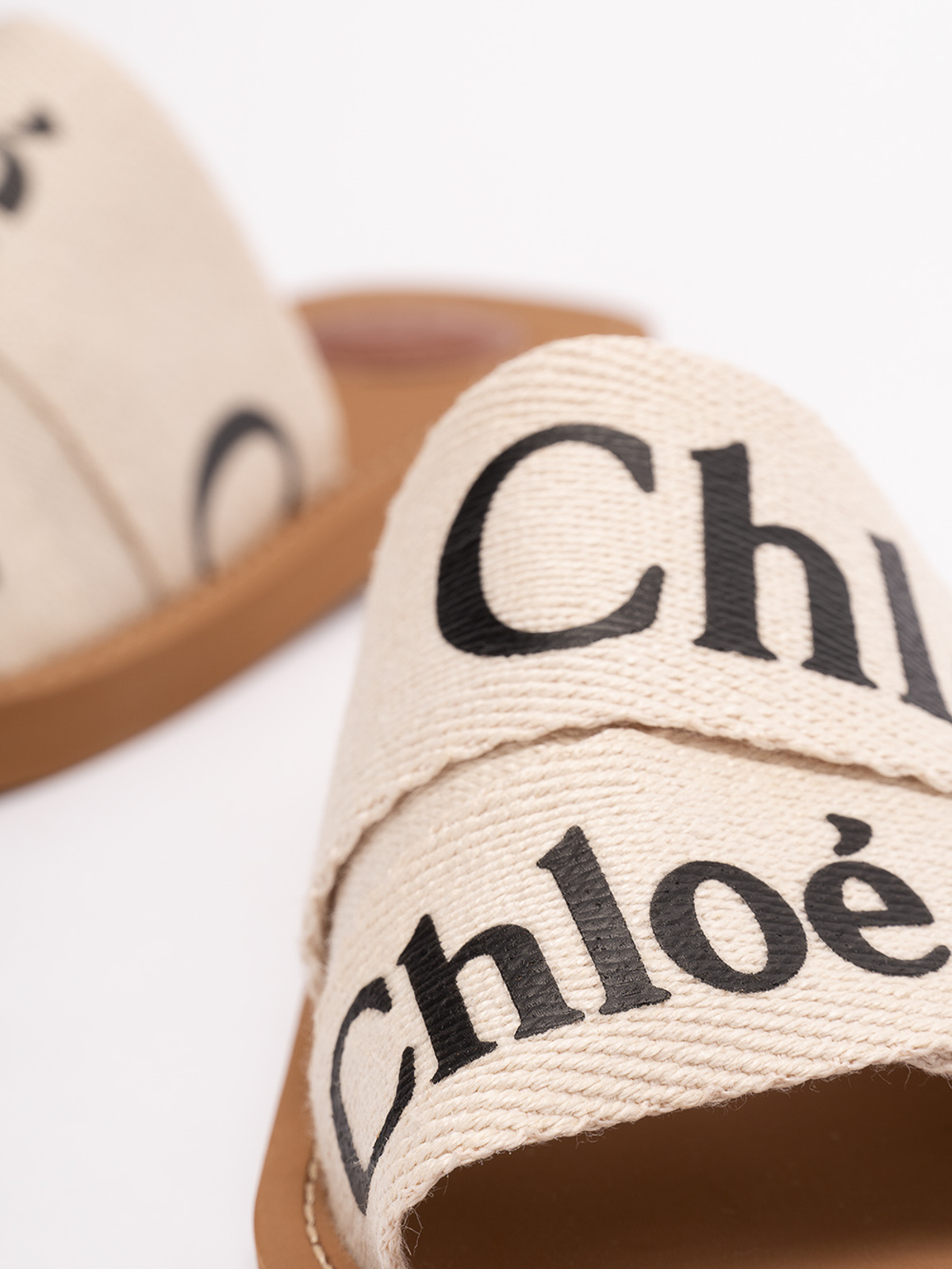 Shop Chloé `woody` Flat Sandals In Blanco