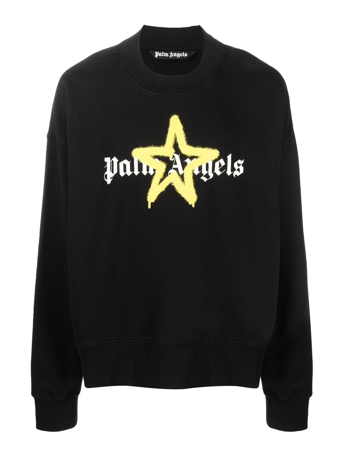 関税送料込【PALM ANGELS】ネックロゴ スウェットシャツ NECK LOGO CREW in BLACK - OFF WHITE for Men | Palm Angels®