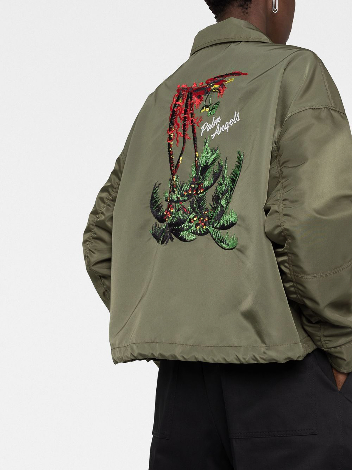 Shop Palm Angels Casual Jacket In Green