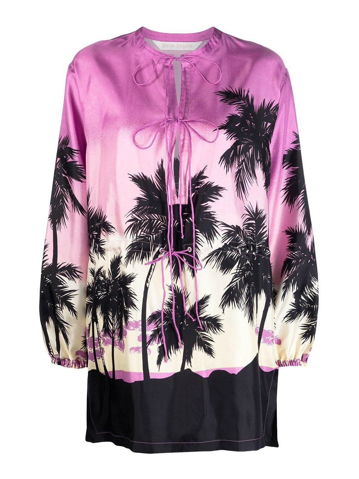 Palm Angels Graphic-print Long-sleeve Top In Pink