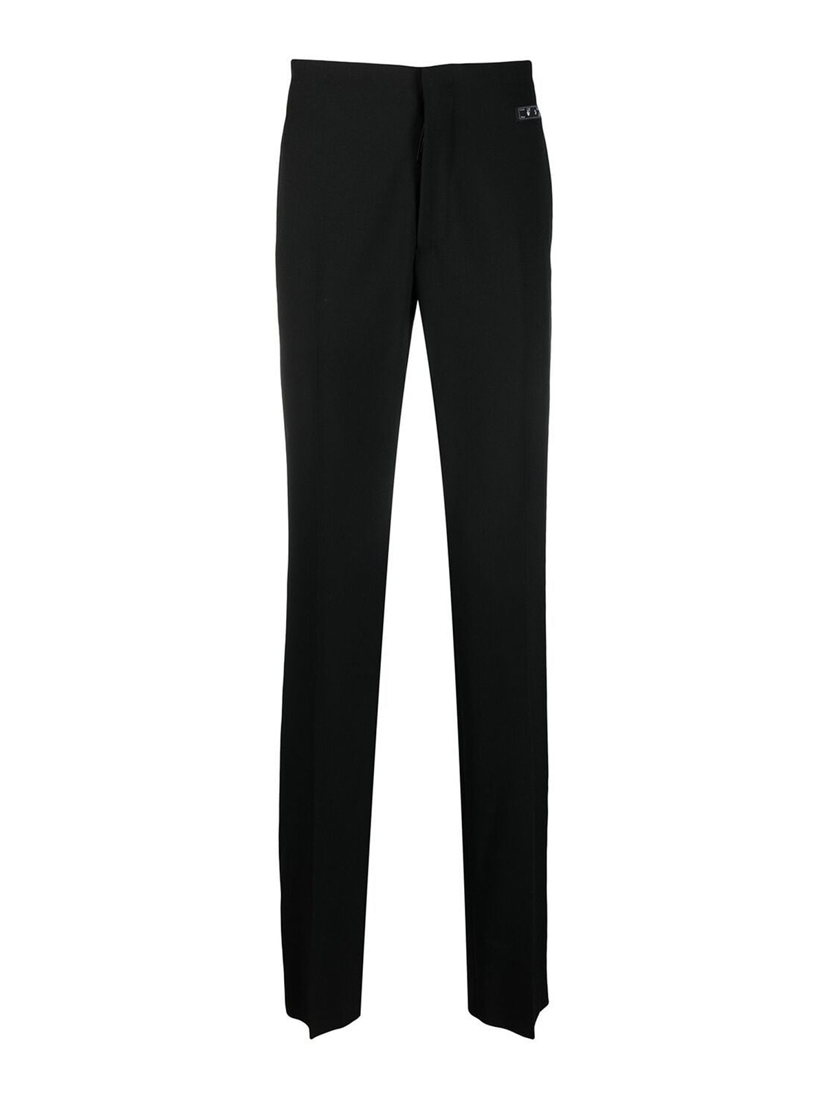 Off-white Straight Leg Trousers In Negro