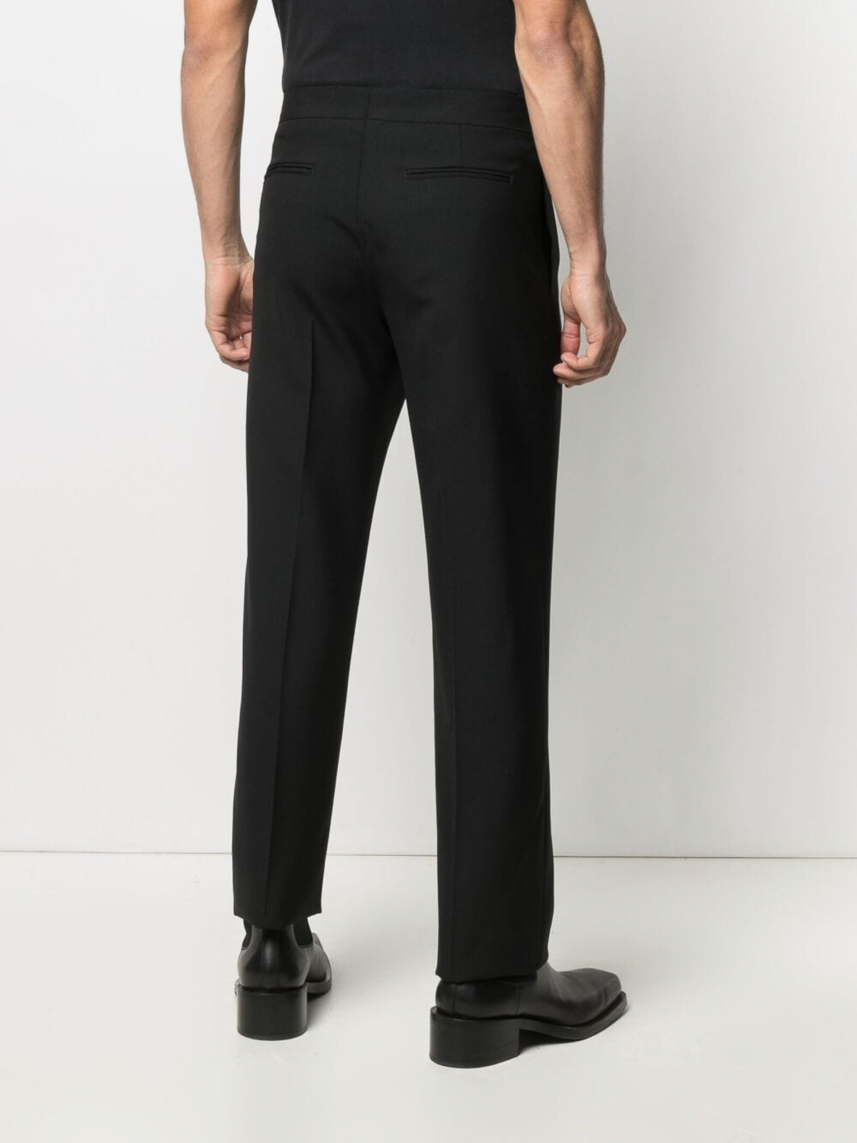 Shop Off-white Straight Leg Trousers In Negro