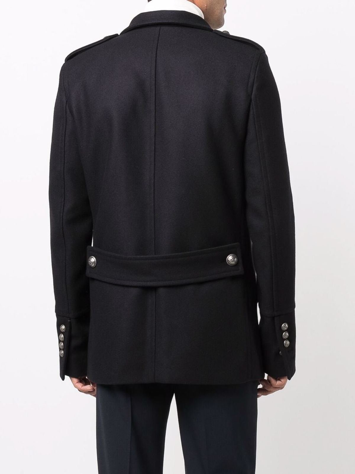 Balmain ショートコート - ブルー|WH1UC030W1156UB