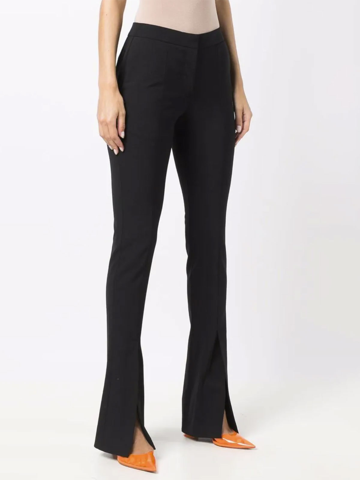 Shop Off-white Flared Pants In Negro