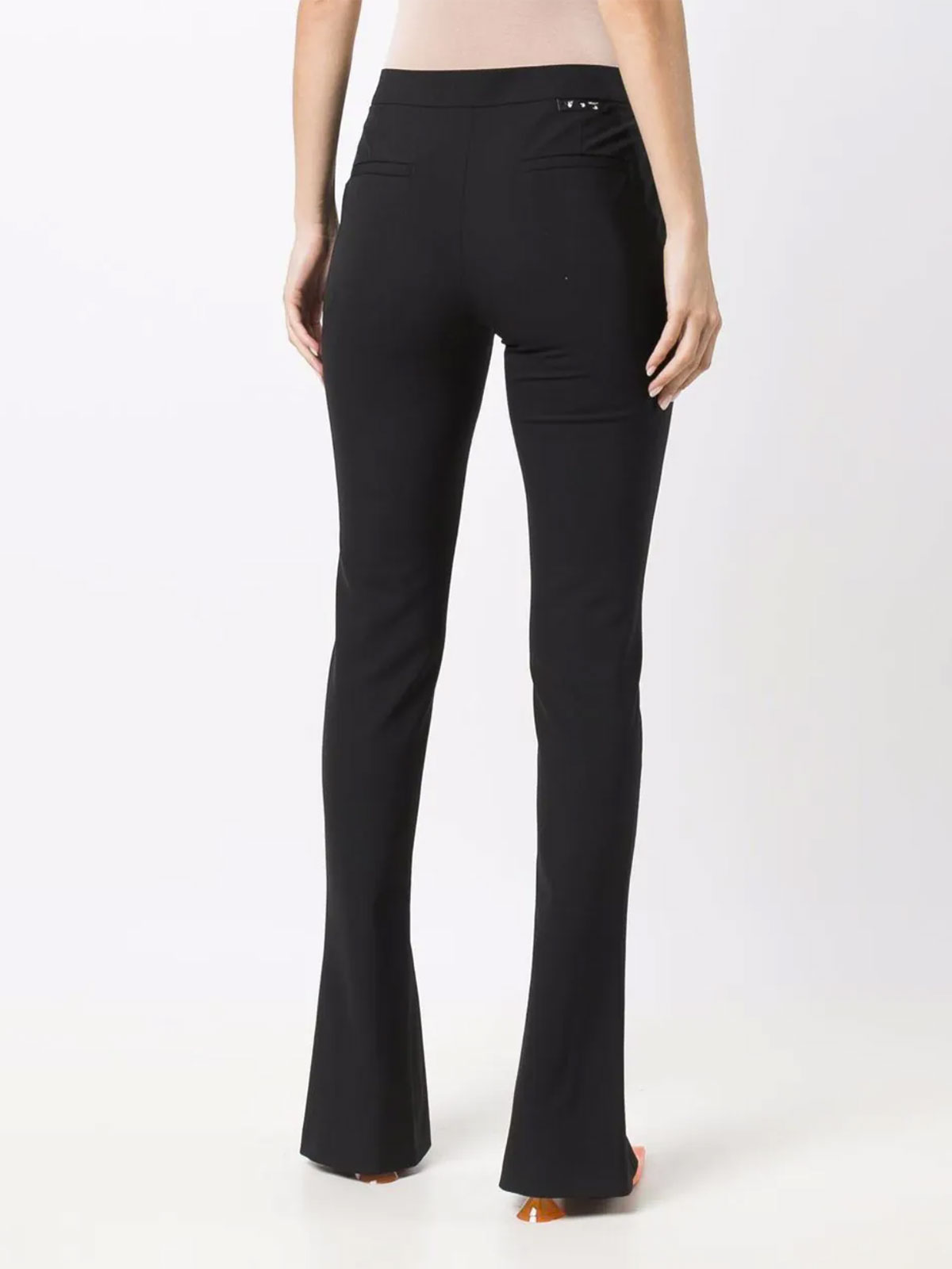 Shop Off-white Flared Pants In Negro