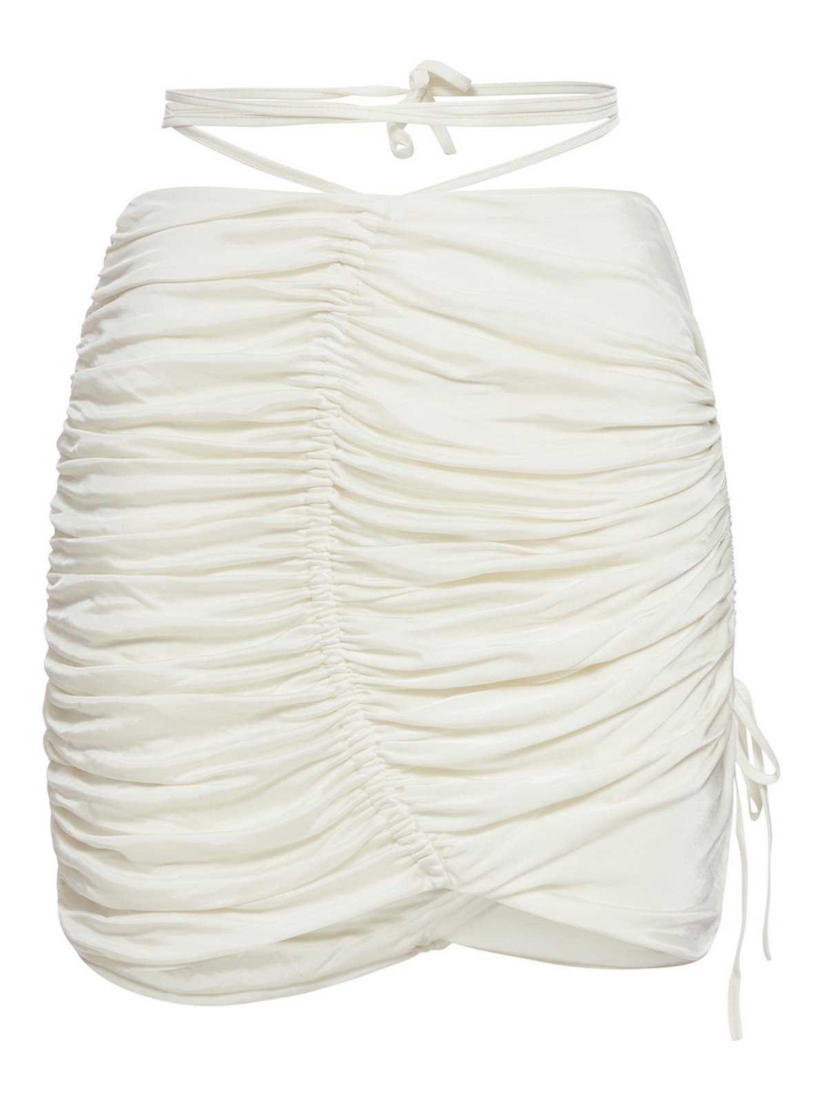 Andreädamo Draped Jersey Mini Skirt In White