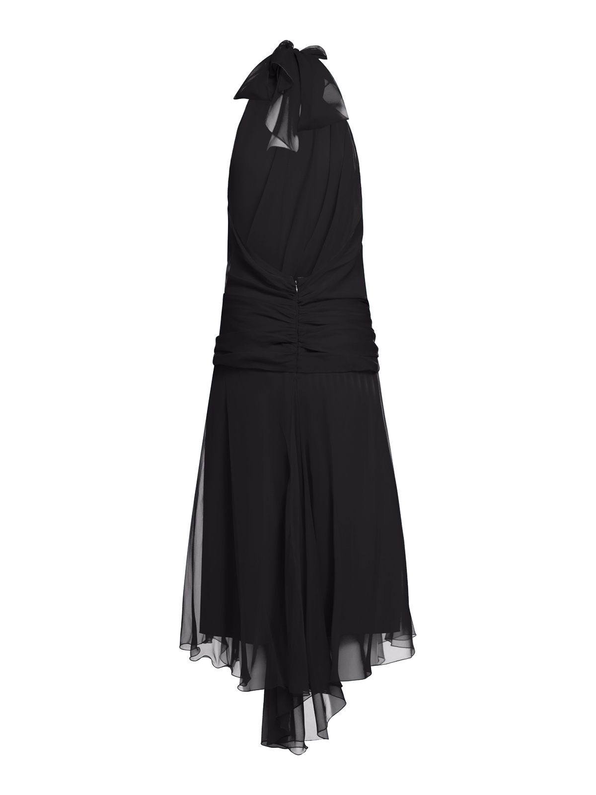 sachin and babi light blue dress Black Chiffon Ruffle Trim Mini Dress