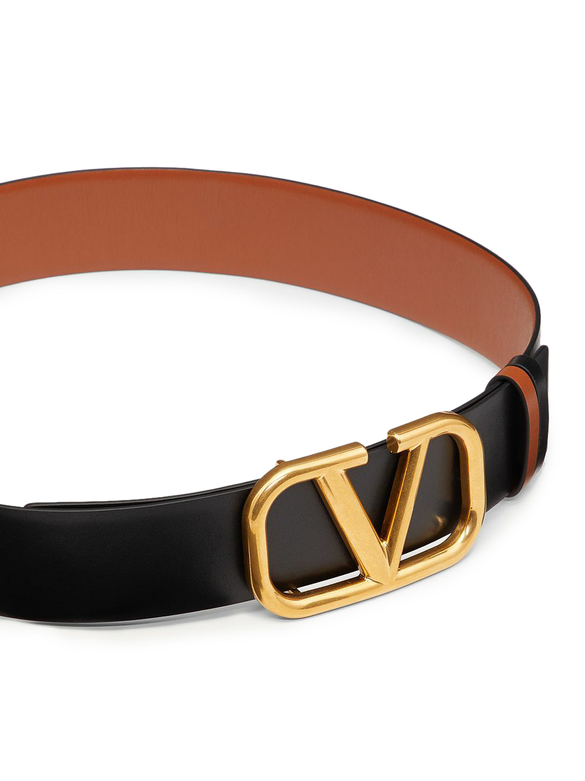 Valentino Garavani - Black & Rhinestone VLogo Belt