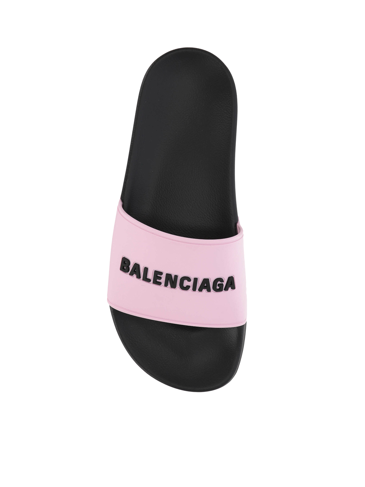 Shop Balenciaga Pool Slide Bal Logo In Pink