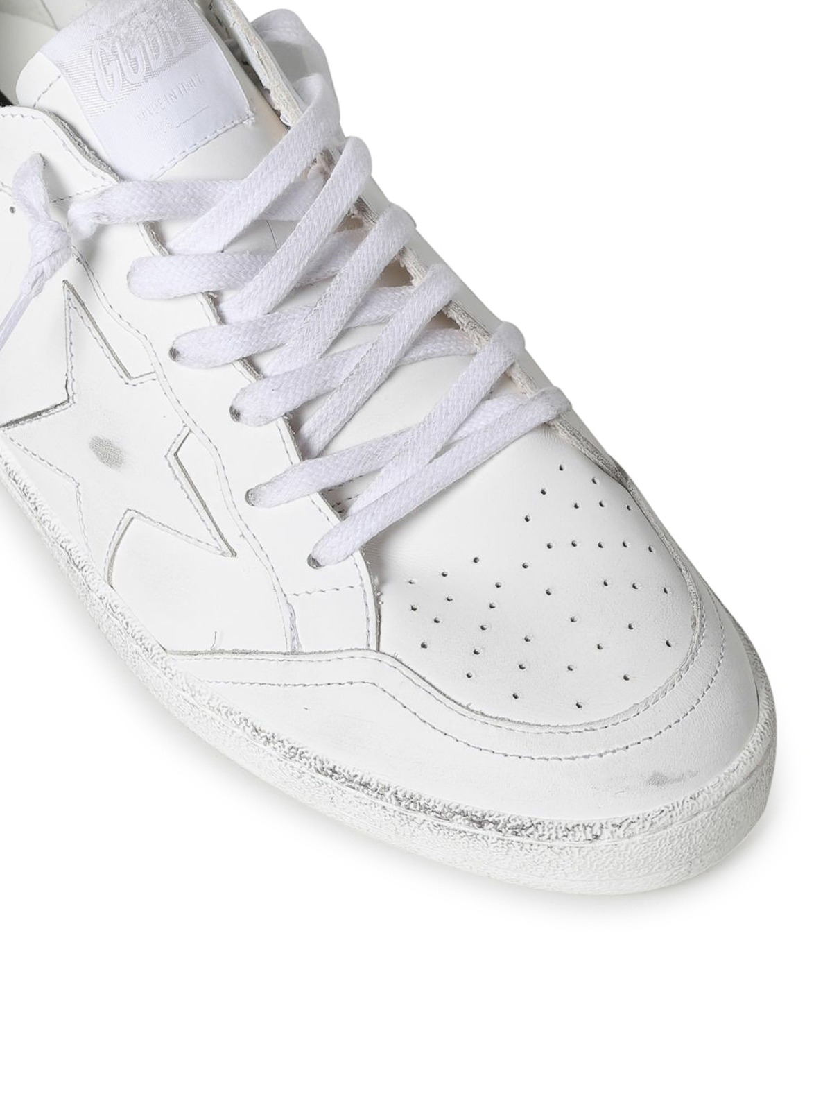 Shop Golden Goose Ballstar Leather Upper And Star In Blanco