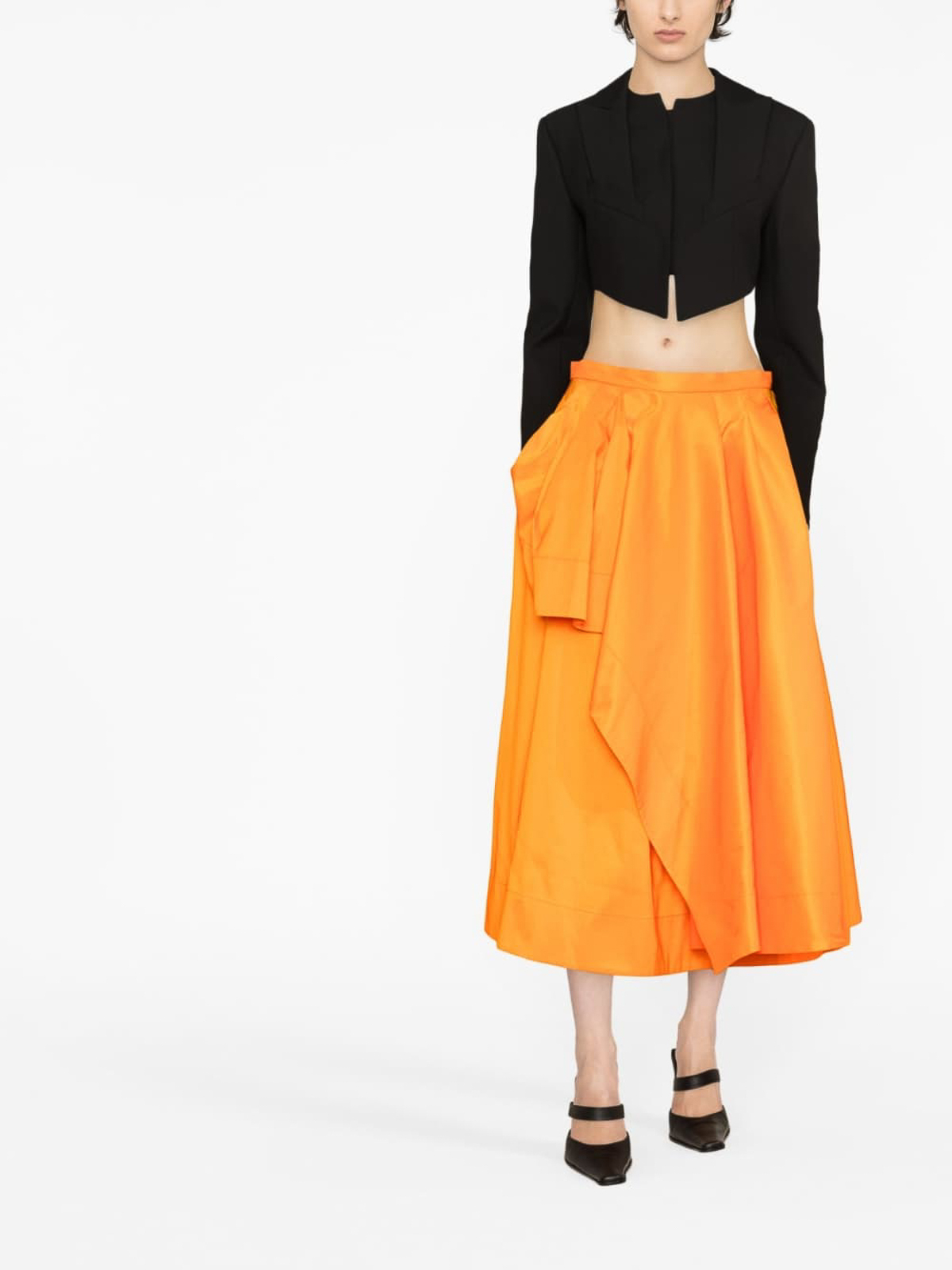 Shop Alexander Mcqueen A-line Midi Skirt In Orange
