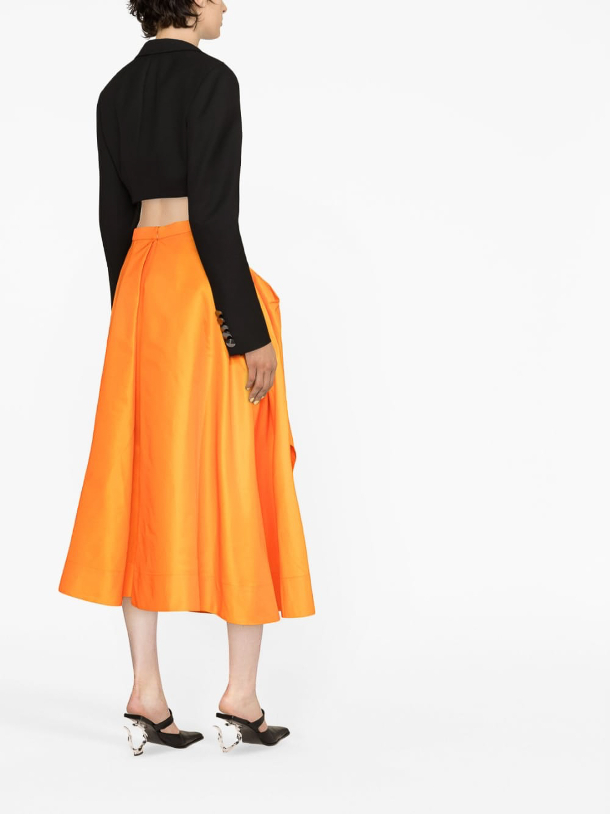 Shop Alexander Mcqueen A-line Midi Skirt In Orange