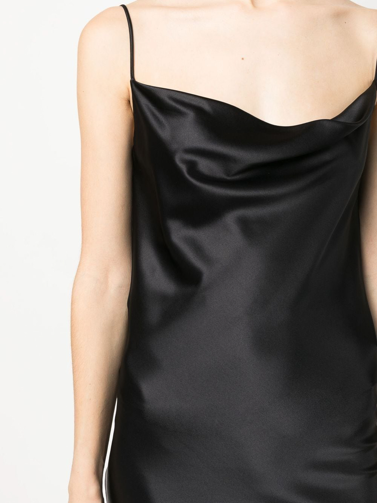Shop Armarium Midi Silk Slip Dress In Black